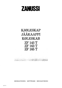 Bruksanvisning Zanussi ZF165T Kjøleskap