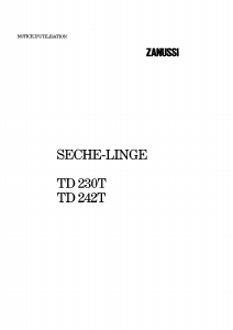 Mode d’emploi Zanussi TD 242 T Sèche-linge