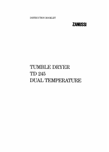Handleiding Zanussi TD 245 Wasdroger
