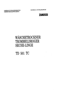 Handleiding Zanussi TD 501 TC Wasdroger