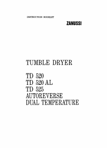 Manual Zanussi TD 520 AL Dryer