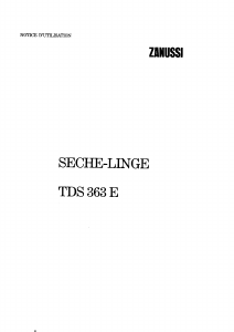 Mode d’emploi Zanussi TDS 363 E Sèche-linge