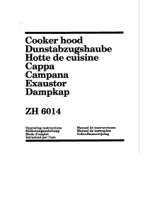 Manual de uso Zanussi ZH6014W Campana extractora