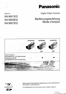 Bedienungsanleitung Panasonic NV-MX7EG Camcorder