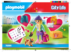 Bedienungsanleitung Playmobil set 70595 City Life Fashion girl mit hund