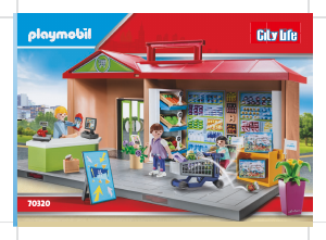 Bruksanvisning Playmobil set 70320 City Life Min takeaway stormarknad