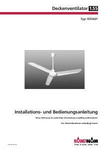Bedienungsanleitung Kampmann 1551421 Deckenventilator
