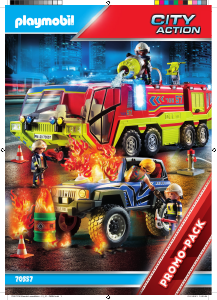 Mode d’emploi Playmobil set 70557 Rescue Camion de pompiers et véhicule enflammé