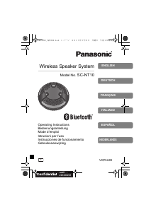 Manuale Panasonic SC-NT10E Altoparlante