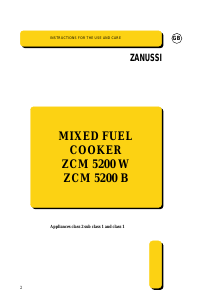 Manual Zanussi ZCM5200W Range