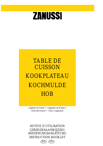 Mode d’emploi Zanussi ZAF20GW Table de cuisson