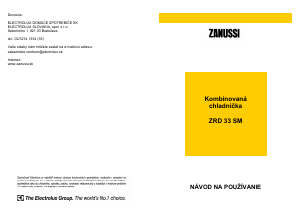 Návod Zanussi ZRD33SM Chladnička s mrazničkou