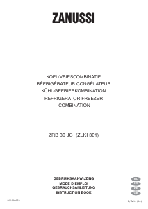 Mode d’emploi Zanussi ZRB30JC Réfrigérateur combiné