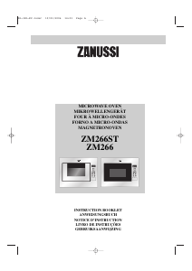 Bruksanvisning Zanussi ZM266STX Mikrovågsugn