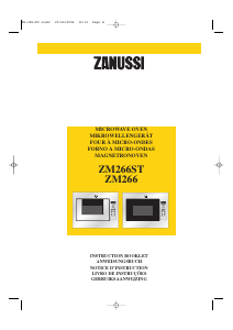 Mode d’emploi Zanussi ZM266X Micro-onde