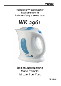 Mode d’emploi Rotel WK 2961 Bouilloire