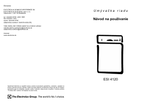 Návod Electrolux ESI4120K Umývačka riadu