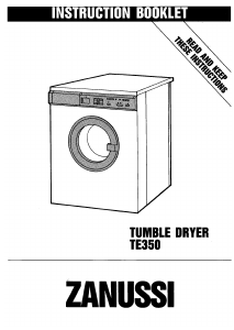 Handleiding Zanussi TE350 Wasmachine