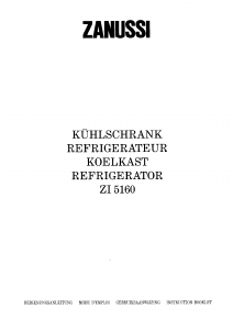 Bedienungsanleitung Zanussi ZI5160 Kühlschrank