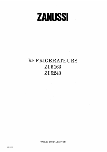 Mode d’emploi Zanussi ZI5163 Réfrigérateur