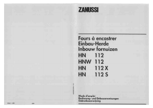 Handleiding Zanussi HN112S Fornuis