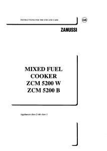 Manual Zanussi ZCM5200B Range