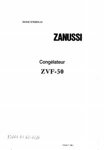 Mode d’emploi Zanussi ZVF 50 Congélateur
