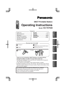 Mode d’emploi Panasonic KX-TD7580CE Téléphone sans fil