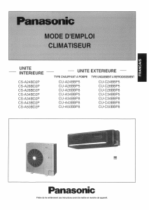 Mode d’emploi Panasonic CU-C24BBP5 Climatiseur