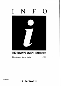 Bruksanvisning Electrolux EMM2361 Mikrovågsugn