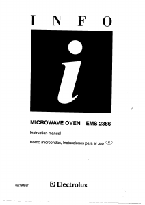 Manual de uso Electrolux EMS2386 Microondas