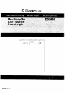 Mode d’emploi Electrolux ESI661X Lave-vaisselle