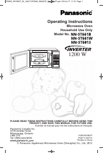 Bruksanvisning Panasonic NN-ST681S Mikrovågsugn