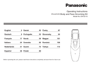 Manuale Panasonic ER-GY10 Regolabarba