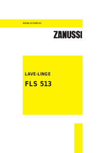 Mode d’emploi Zanussi FLS 513 Lave-linge
