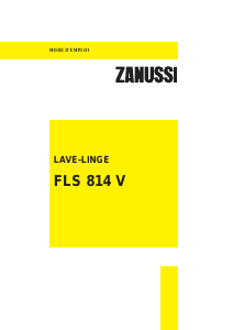 Mode d’emploi Zanussi FLS 814 V Lave-linge