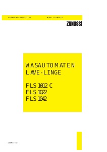 Mode d’emploi Zanussi FLS 1022 Lave-linge