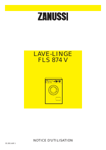 Mode d’emploi Zanussi FLS 874 V Lave-linge