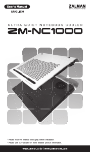 Manual Zalman ZM-NC1000 Laptop Cooling Stand