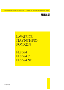 Manuale Zanussi FLS 574 C Lavatrice