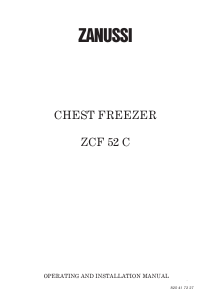 Bruksanvisning Zanussi ZCF 52 C Frys
