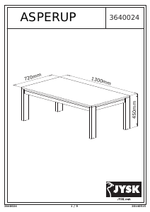 Manuál JYSK Asperup Konferenční stolek