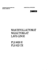 Handleiding Zanussi FLS 8020 Wasmachine