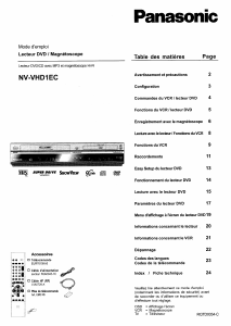Mode d’emploi Panasonic NV-VHD1EC Magnétoscope