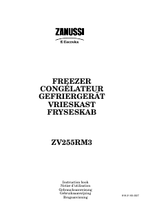 Mode d’emploi Zanussi-Electrolux ZV255RM3 Congélateur