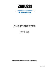 Manual Zanussi-Electrolux ZCF57 Freezer