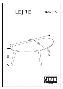 사용 설명서 JYSK Lejre 커피 테이블