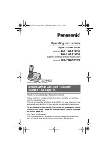 Manual Panasonic KX-TG6521FX Wireless Phone