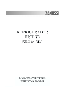 Manual Zanussi ZRC34SD8 Refrigerator