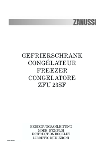 Bruksanvisning Zanussi ZFU 23 SF Frys